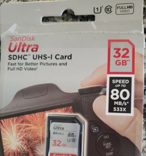 New Sandisk Ultra 32GB SDHC UHS-I Memory Card 80MB/s - Picture 2 of 3