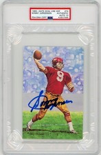 Sonny Jurgensen Signed Goal Line Art Card GLAC - PSA DNA 10