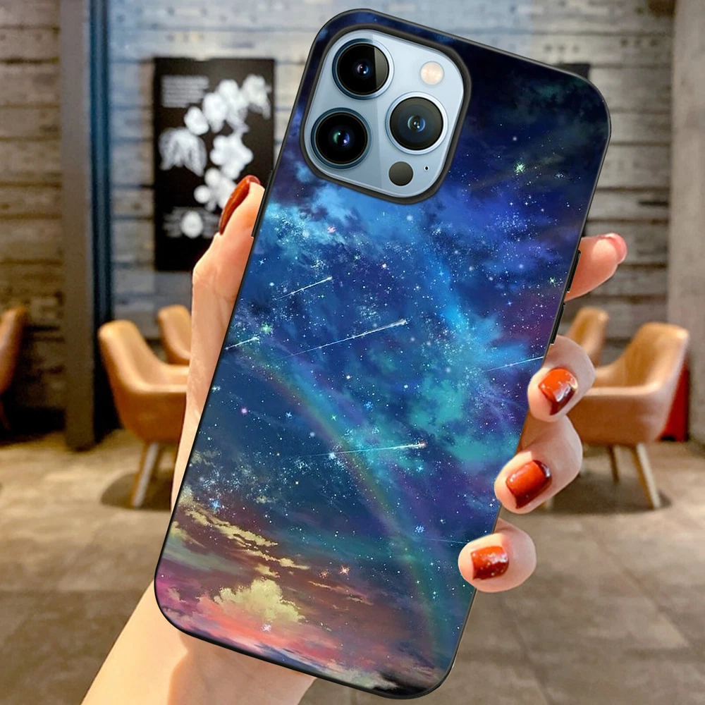 Phone Case Space Soft Silicone Cover For iPhone 11 12 Pro 13 14 Plus 15 Pro Max