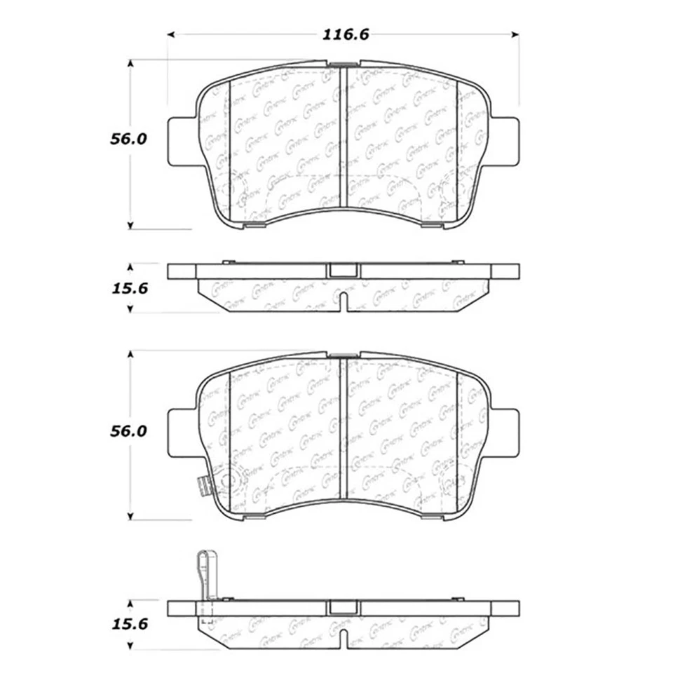 Rotores de disco de freno delanteros Centric + pastillas de freno de cerámica 3 piezas para Suzuki Aerio Foto 3 de 4