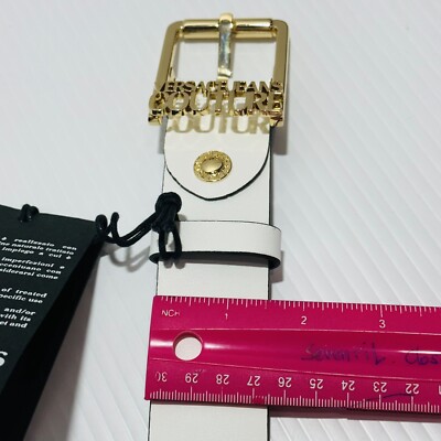 Versace Jeans Couture Belt Women 90/ 36/ M White Genuine 