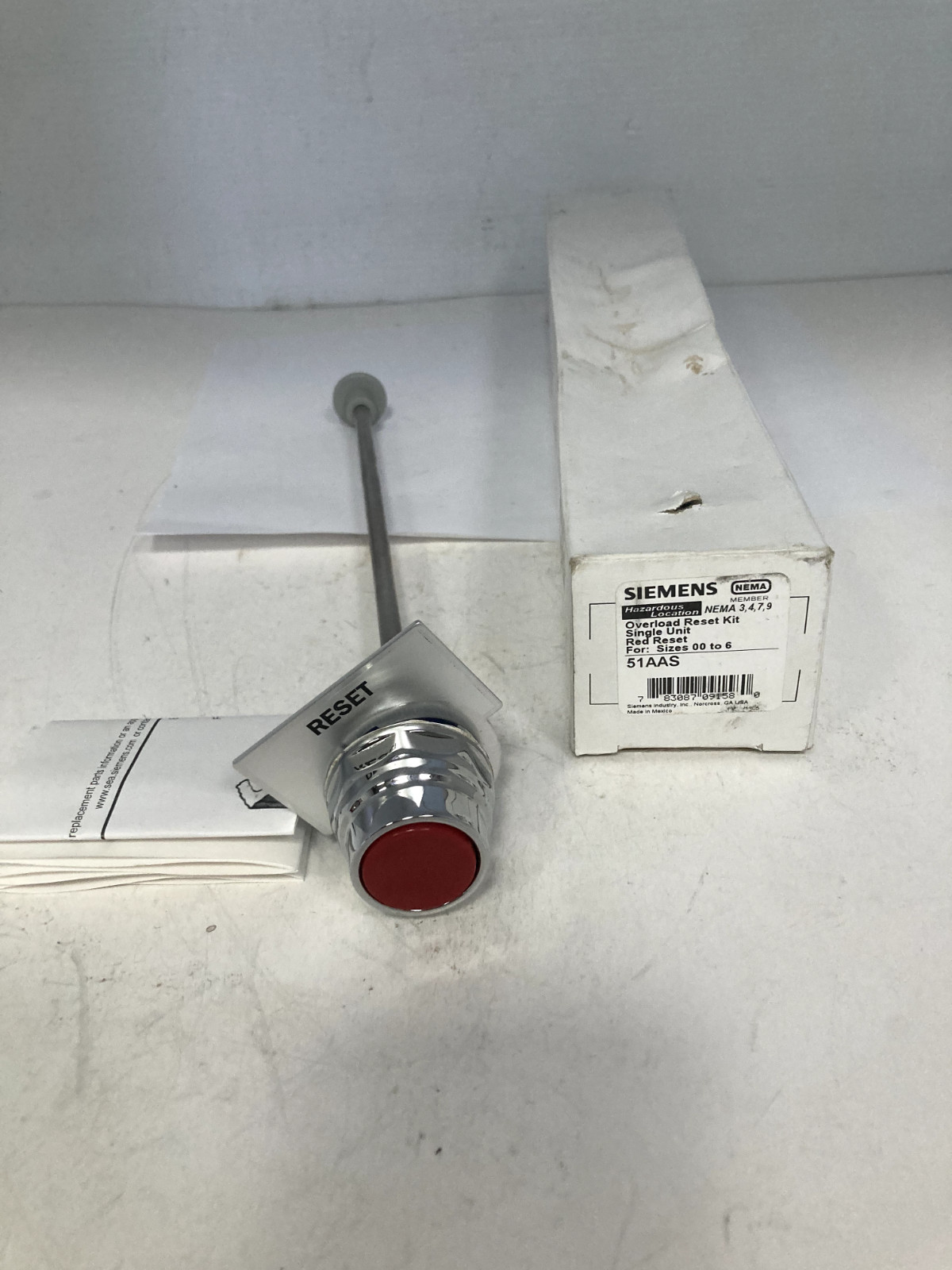SIEMENS 51AAS OVERLOAD RESET KIT SINGLE UNIT RED RESET FOR SIZE 00-6 NIB