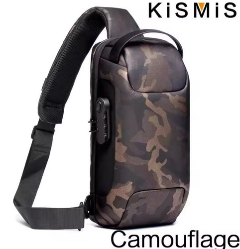 Mens Chest Bag Waterproof Crossbody Shoulder Travel Bag With anti -Theft USB - Picture 10 of 10