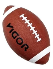 Official Weight & Size No. 5 Vigor Durable Rubber Brown Football w/ White Lines
