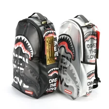 Sprayground Shark OPEN THE LOVE Vinyl Backpack Unisex for Macbook Laptop New Tag