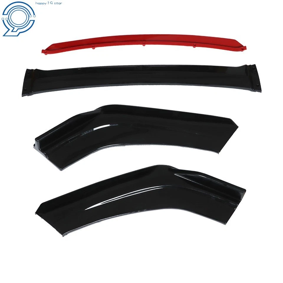 Protector divisor alerón labial parachoques delantero rojo 2 capas labio universal coche Foto 3 de 4