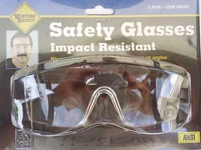 SAFETY GLASSES WRAP AROUND SIDES Clear Lens,  Adjustable Slide Frames 1 Size All