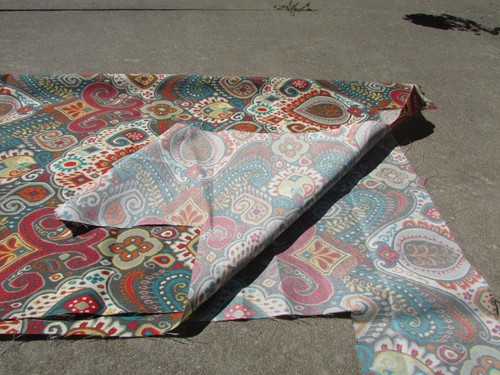 Sun & Shade Waverly Screen Print Outdoor Multicolor Paisley Floral Fabric 2 Yard - Picture 6 of 6