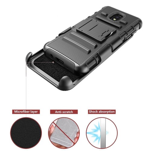 Funda protectora a prueba de golpes con clip para cinturón blindada para Samsung Galaxy J3 Orbit/S367VL - Imagen 7 de 15