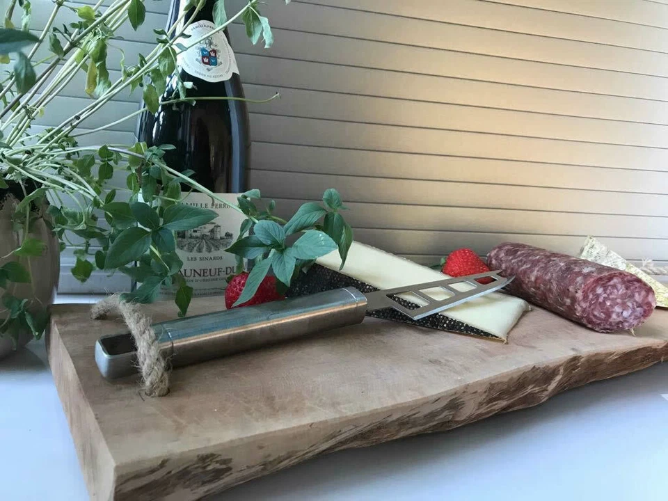 XL Nature Schneidebrett Echt-Holz 50x20cm Vesperbrett Schneidbrett Deko-Tablett - Bild 2 von 4