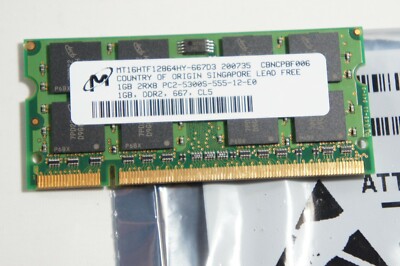 H Genuine APPLE MEMORY MODULE 1GB MA837G/A, 2Rx8 PC2-5300S-555