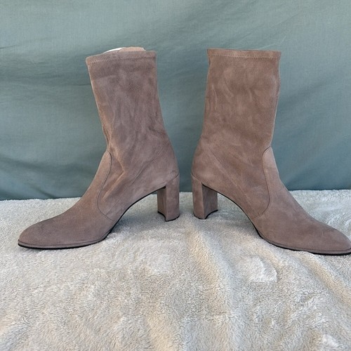 EUC Stuart Weitzman Yuliana 60 Stretch Wildleder Flanell grau Stiefel Leder Größe 9,5 - Bild 2 von 10
