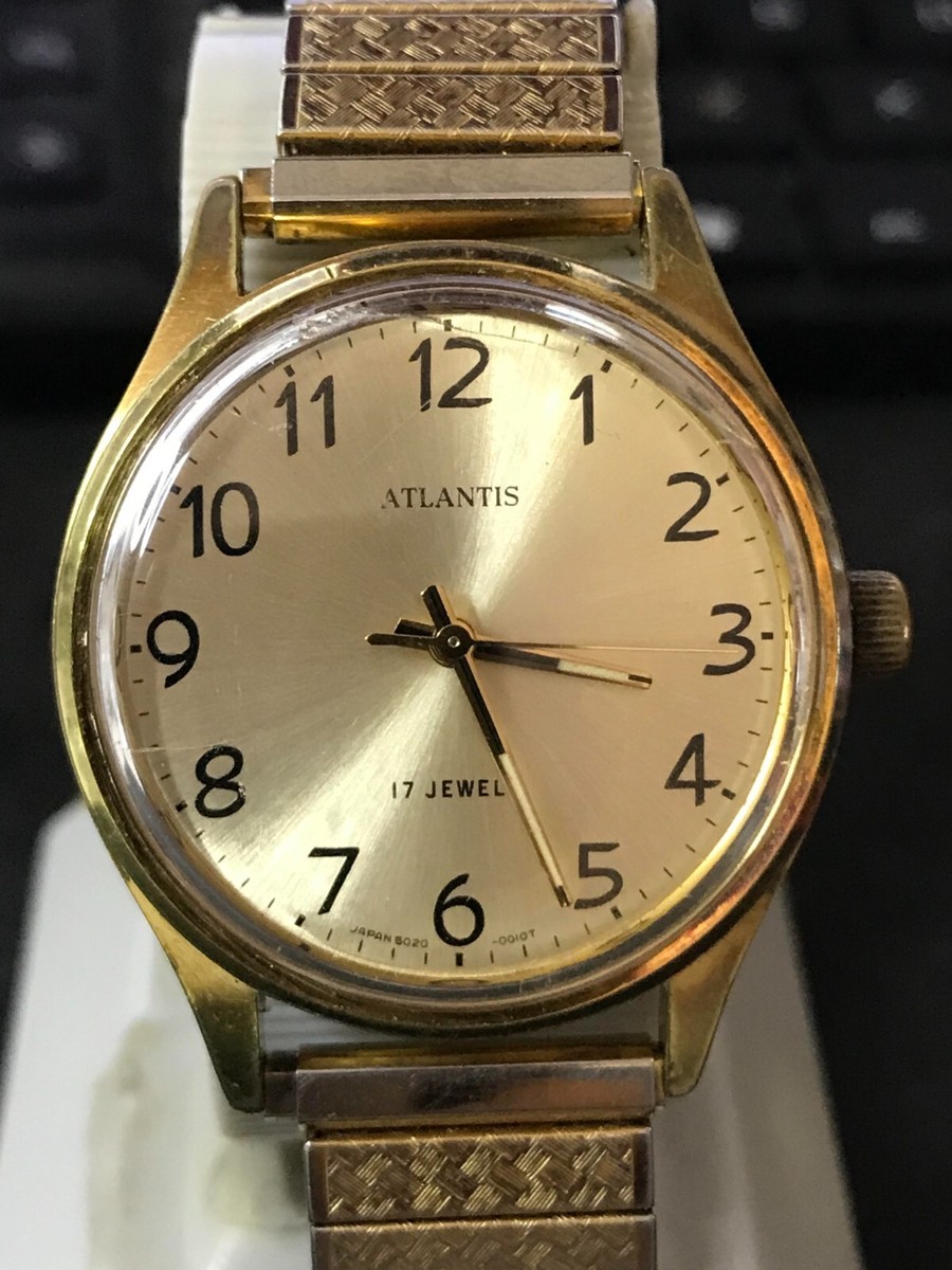 Atlantis 35mm Silver Dial 17 Jewel Japan Windup Men's Watch, Runs