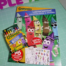 2025 Crayola Limited Edition Coloring Book w/ stickers 8 Pack Retired Crayons