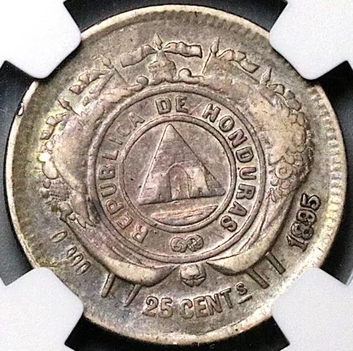 1895 NGC XF 45 Honduras 25 Centavos Standing Liberty 12k Coin POP 2/1 (24071401C