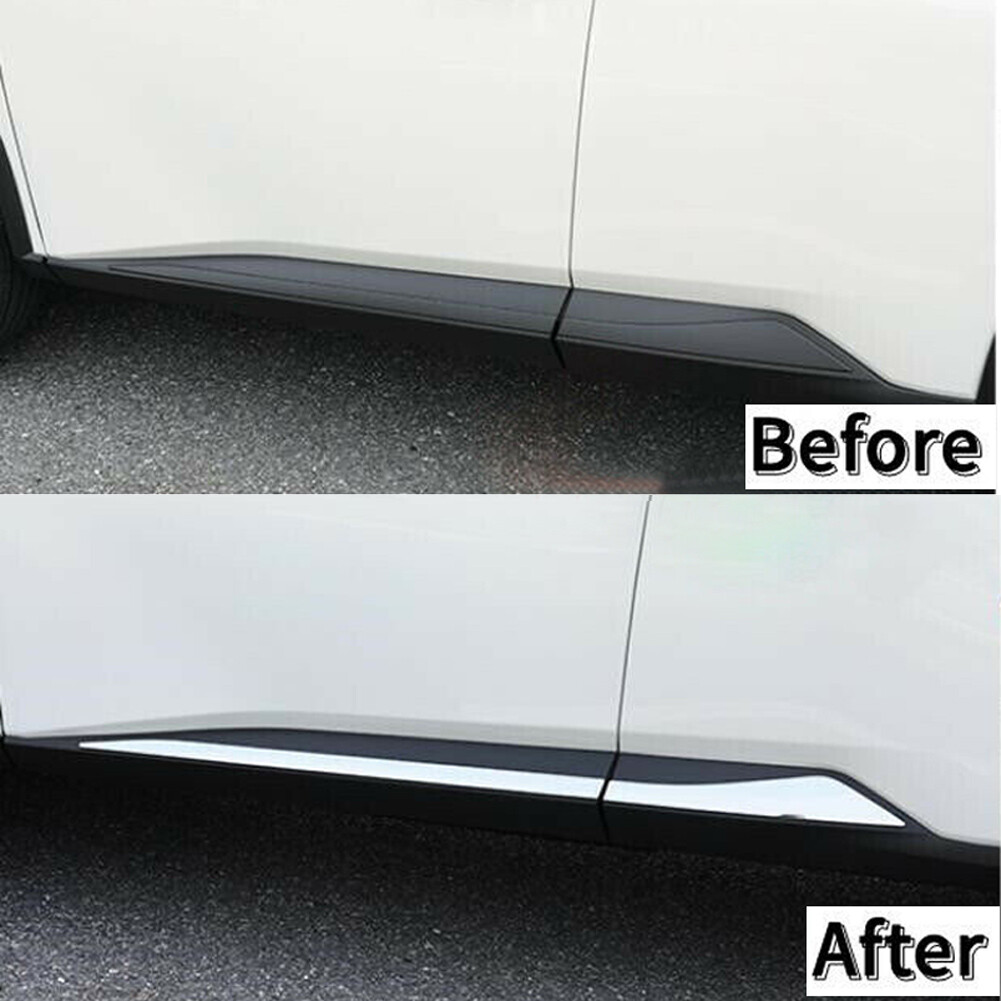 Chrome Door Side Body Lower Moldings Trim Kit For Nissan Rogue/X
