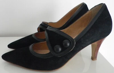 Escarpins noirs talons 8 cm T.39 tout cuir SAN MARINA, en parfait état - Photo 1/2