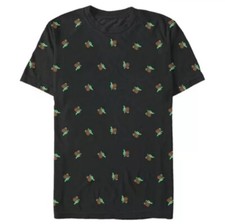 Star Wars: The Mandalorian Grogu Allover Print Black Short Sleeve T-Shirt