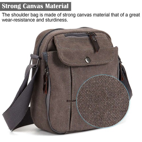 Womens Men Canvas Messenger Cross Body Ladies Handbag Shoulder Bag Large Purse - Picture 8 of 19