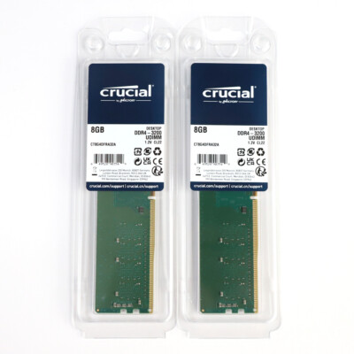 Crucial 16GB(2x 8GB) DDR4 3200MHz PC4 25600 UDIMM RAM 1.2V