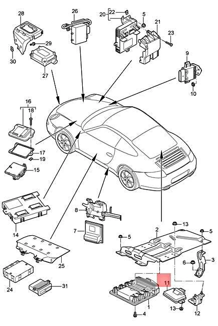 Genuine PORSCHE 911 Carrera Control Unit For Four-Wheel Drive 