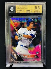 Corey Seager RC Pink Refractor Topps Chrome Rookie Card Pop Rare Gem Mint Dodger