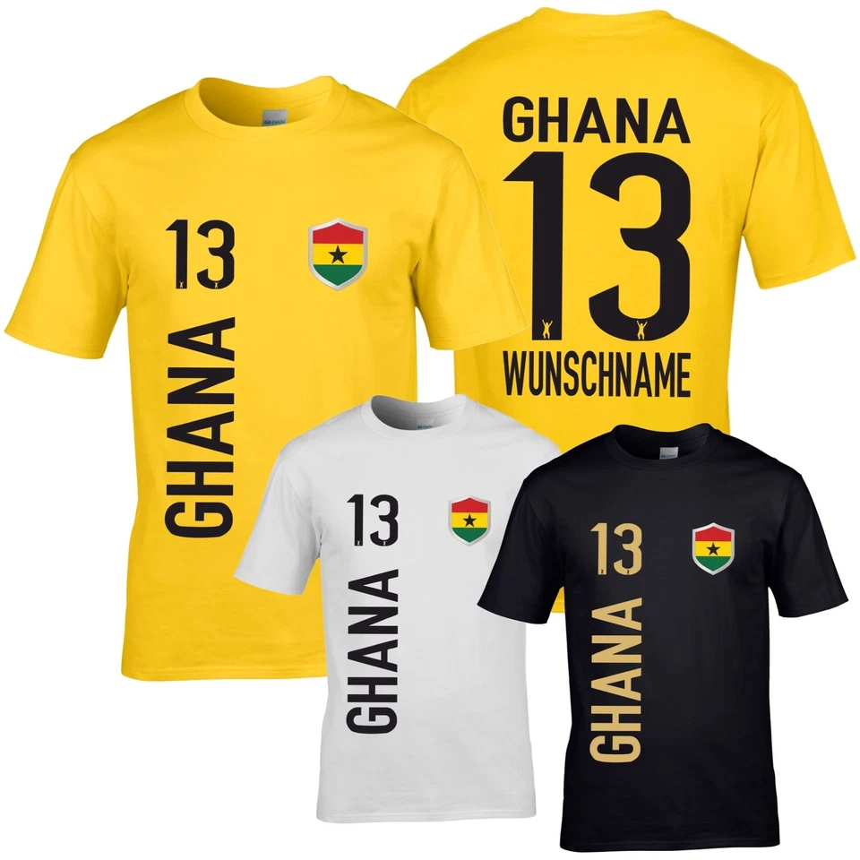 FanShirt GHANA Trikot Herren Druck Nummer Name Jersey WM FanShirts4u