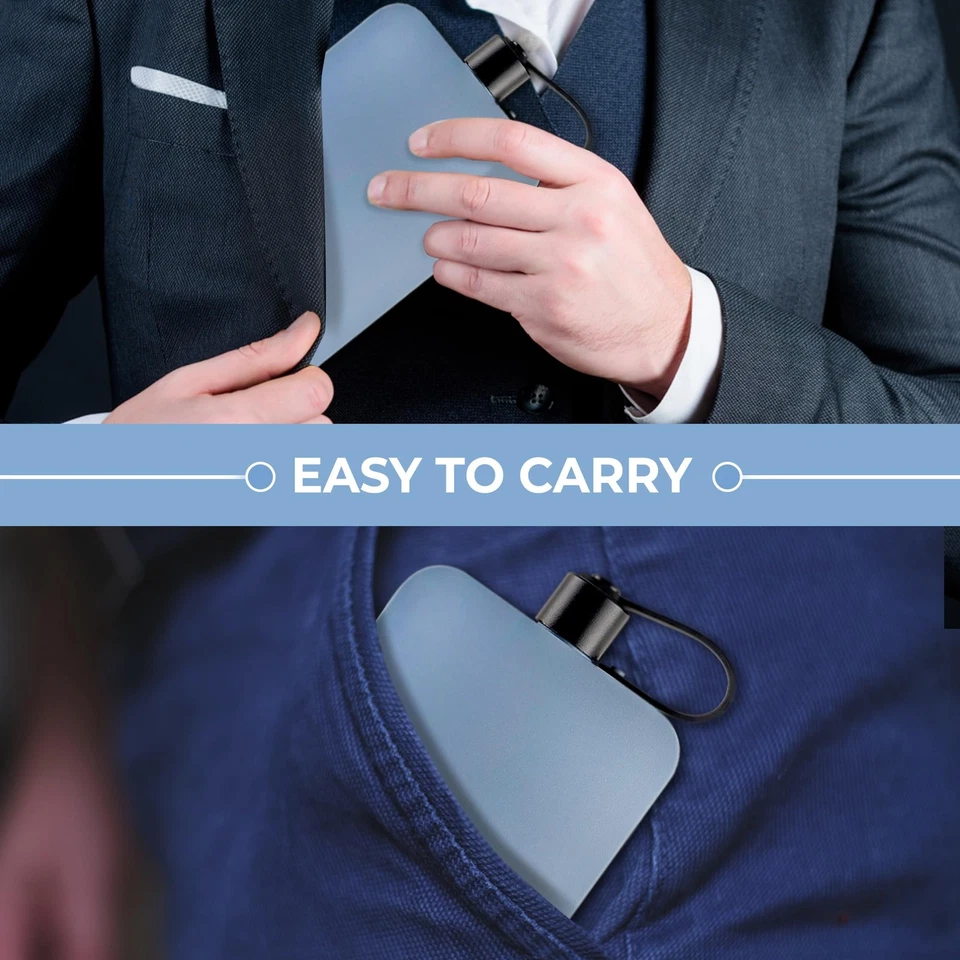 Frasco de cadera de acero inoxidable para hombres - Botellas embudo frascos de whisky de metal compacto... Foto 4 de 4