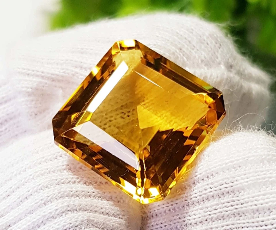 16CT Yellow Citrine Square Faceted Cut Loose Gemstone Shape Chowki 15x15x9mm - Image 4 of 4