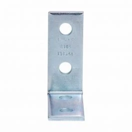 B-Line B104ZN 90° Corner Angle, 4 Holes, 4-1/8" L x 3-1/2" W x 7/32" THK