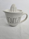 Rae Dunn "Squeeze" 28 oz. Juice Cup White Black Lettering Farmhouse 2 Pc (510)