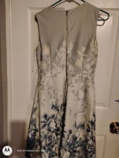 Sleeveless Blue and White Floral Fit  Flare Dress