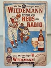 Cincinnati Reds Wiedemann Beer Sign - Vintage Bohemian Brew Pete Rose