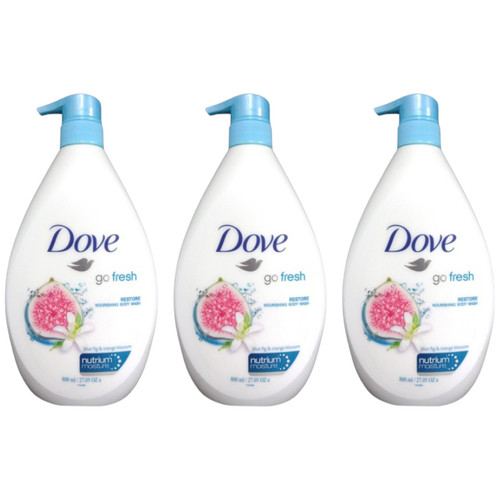 Dove Blue Fig & Orange Blossom pflegendes Duschgel, 27,05 oz 800 ml (3er Pack) - Bild 1 von 2