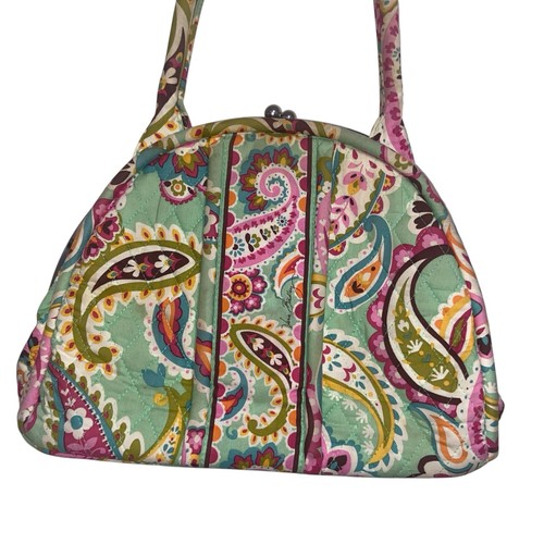 Vera Bradley Bag Eloise Kiss Lock Tutti Frutti Paisley Floral Handbag Purse
