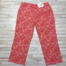 ANTTHONY Pants Coral Salmon Orange Tan Print SZ 2X C101656