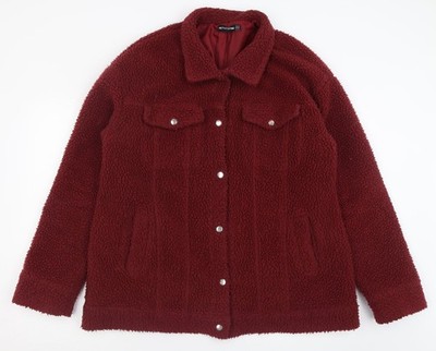 PRETTYLITTLETHING Damenjacke rot Größe 14 geknöpft