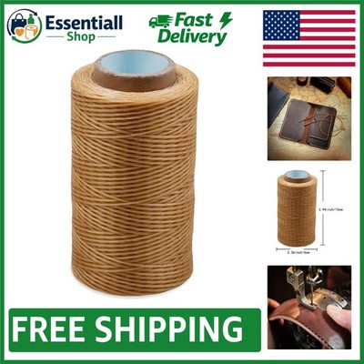 284 Yards Waxed Thread, 210D Heavy-Duty Leather Sewing Thread in Natural Color