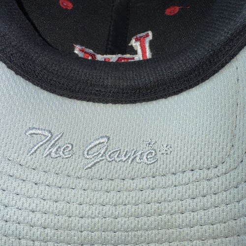 Lake Michigan College LM in Red w White on Black Hat Cap Stretch Size M Indians - Picture 9 of 12