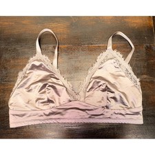 auden unlined bralette lace trim satin feel comfortable everyday size XL