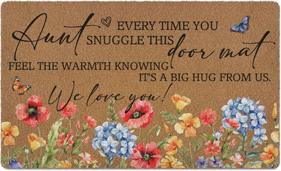 Funny Aunt Gifts Door Mat Doormat, Aunt Gifts from Nephew Niece Welcome Front Do