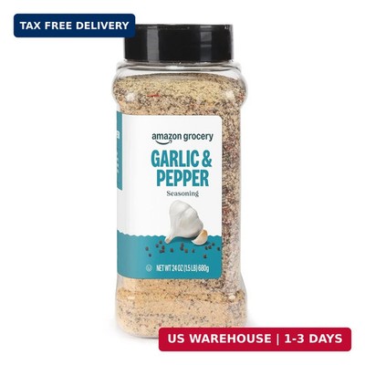 Amazon Grocery, Garlic & Pepper Seasoning, 24 Oz