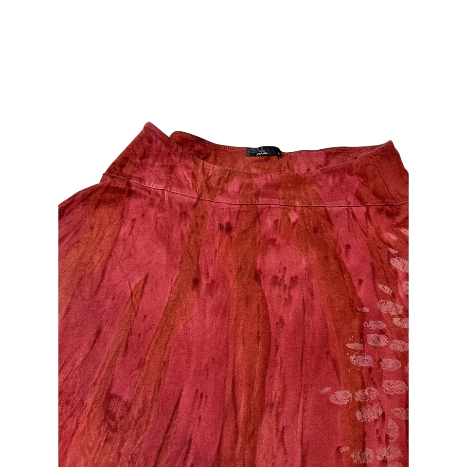 Falda Prana Elastizada Algodón Orgánico Rojo Batik Tie Dye Boho Para Mujer Talla L Foto 4 de 4