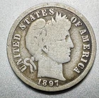 1897-O  BARBER DIME   GOOD   KEY DATE  #2350