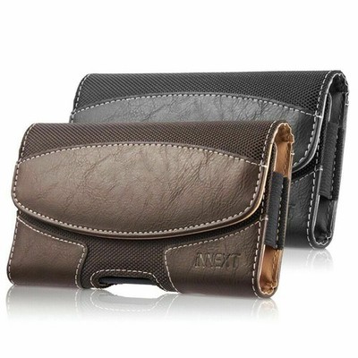 LUXMO Horizontal Leather Cell Phone Carrying Belt Case Holster Cover For iPhone