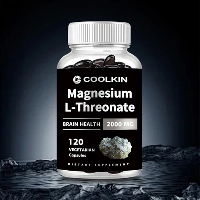 COOLKIN Magnesio L-Treonato - Alto Assorbimento, Aumenta la Salute del Cervello, Memoria e Focus