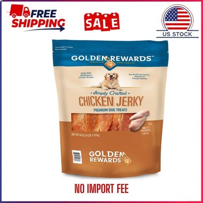 Golden Rewards Chicken Flavor Premium Dry Jerky Treats for All Dogs, 64 oz