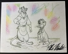 Disney animator Philo Barnhart signed The Secret of NIMH page copy auto Brisby 2