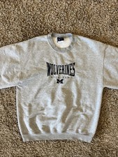Vintage 1990s 90s University of Michigan Wolverines Crewneck Sweatshirt Size L