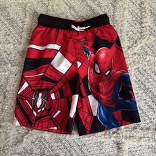 Marvel Youth Spider-Man Swim Trunks Red Size Small Drawstring Waist Boys